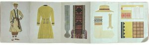 Lithuania male folk costume 1960 leporello book folder