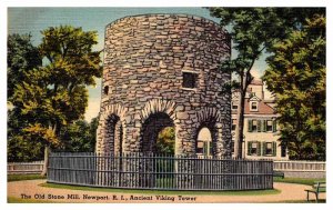 Postcard TOWER SCENE Newport Rhode Island RI AQ6023
