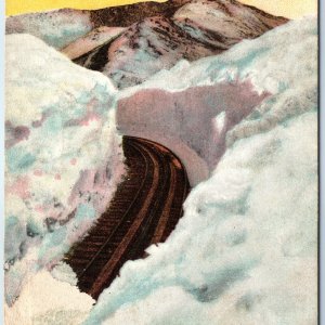 c1900s Pike's Peak, CO Cog Wheel Road Snow Railroad Train Track Postcard A28