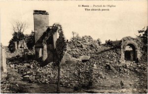 CPA NESLE Portail de l'Eglise - Ruines (1292537)