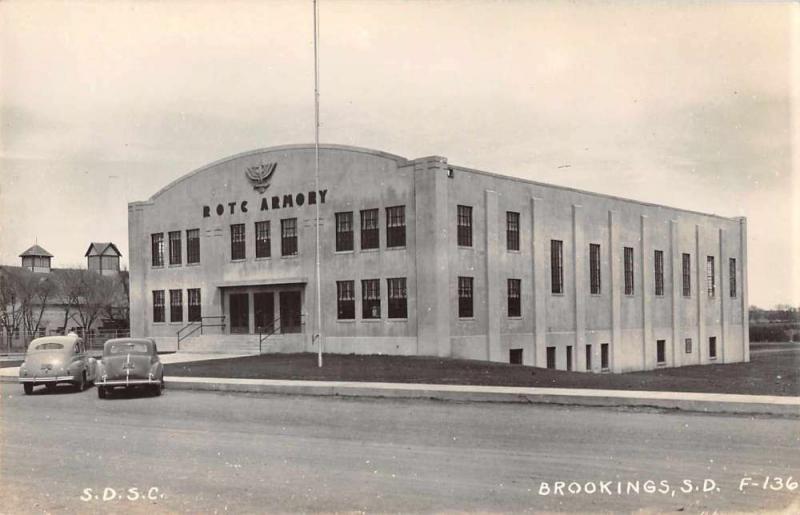 Brookings South Dakota ROTC Armory Real Photo Antique Postcard J46584