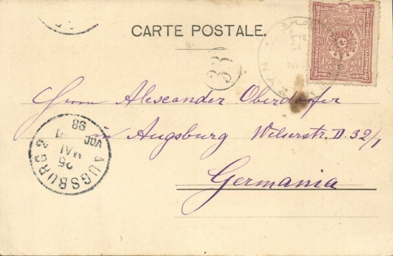 israel palestine, NAZARETH, Hotel Germania, English Orphanage (1898) Postcard