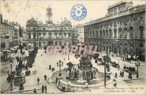 Old Postcard Lyon Place Bellecour the City Hall and the Palace of Arts