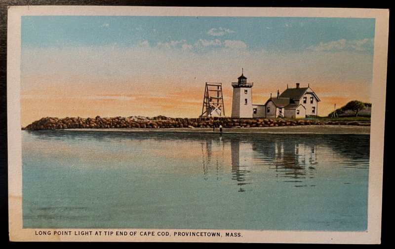 Vintage Postcard 1916 Long Point Light, End of Cape Cod, Provincetown (MA)