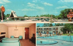 Rooms & Swimming Pool Bryant's Motel South Main St. Statesboro Georgia Postcard