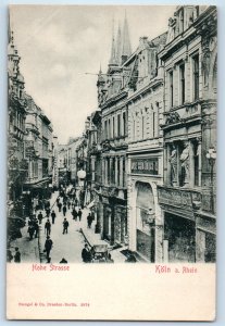 Germany Postcard High Street Cologne am Rhein c1905 Unposted Antique