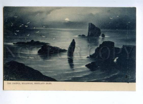 144736 UK DRONGS HILLSWICK Shetland isles Vintage postcard