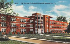 VA, Virginia  MARTINSVILLE GENERAL HOSPITAL  Henry Co  c1940's Linen Postcard
