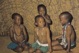 Zulu Children Wearing Beads Beadwork Postcard