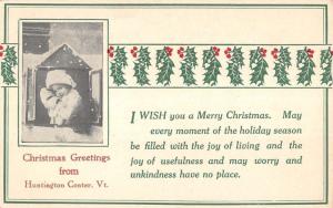 Huntington Center Vermont Christmas Greeting Child Snow Scene Postcard K98055