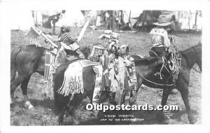 Crow Indian off to the Celebration real photo Indian Unused 