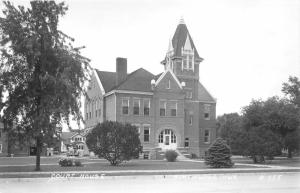 Northwood Iowa~Worth County Court House~Classic Car~House Bknd~1940s RPPC