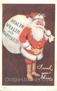 Santa Claus 1910 crease left top corner tip and top edge in two places, round...