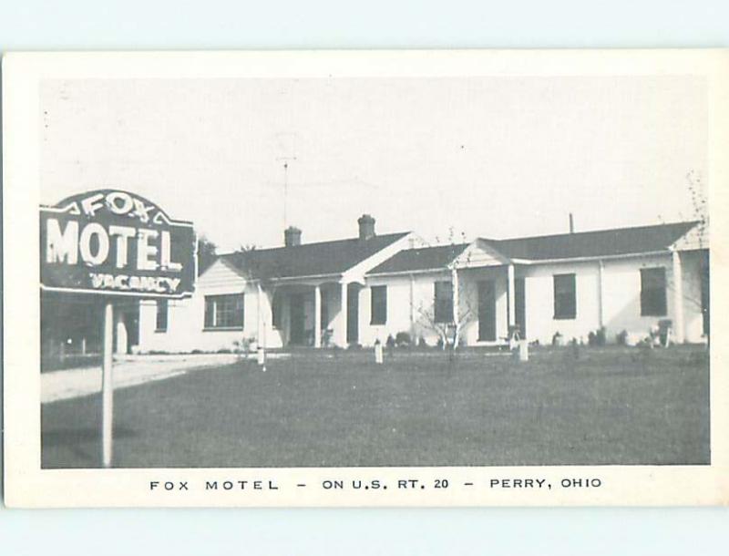 Unused 1940's FOX MOTEL Perry Ohio OH s4800@