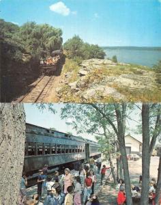 ESSEX, CT Connecticut  VALLEY RAILROAD Station~Caboose~Kids  TWO Train Postcards