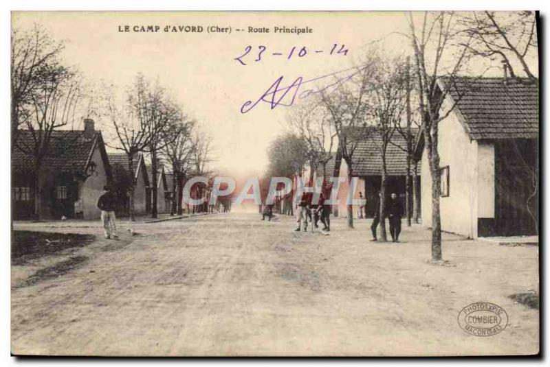 Postcard The Old Army Camp & # 39Avord Main Road