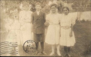 Children Dresses & Suit Manasquan NJ Cancel 1908 Real Photo Postcard