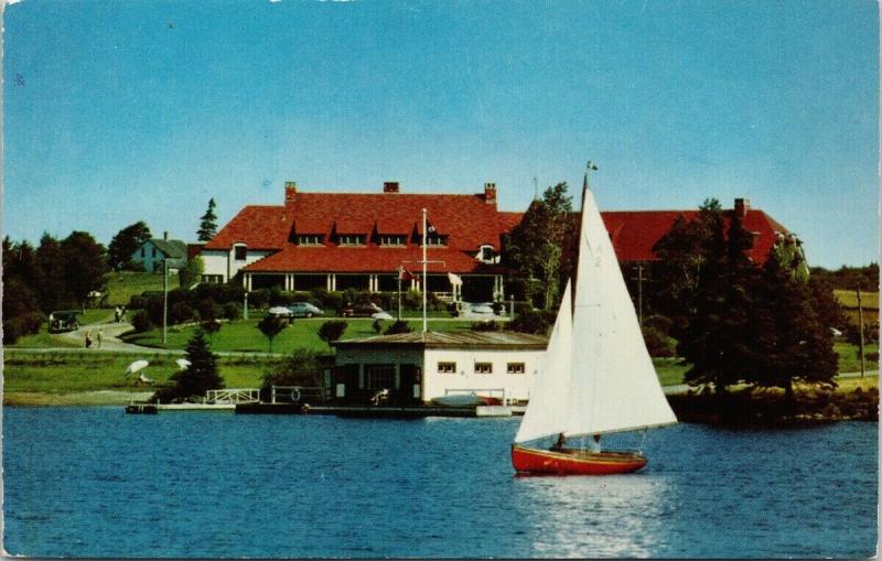 Lakeside Inn Yarmouth NS Nova Scotia Sailboat CPR Hotel UNUSED Postcard D90