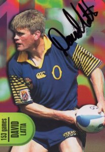 David Latta Otago New Zealand Rugby Hand Signed Card Photo