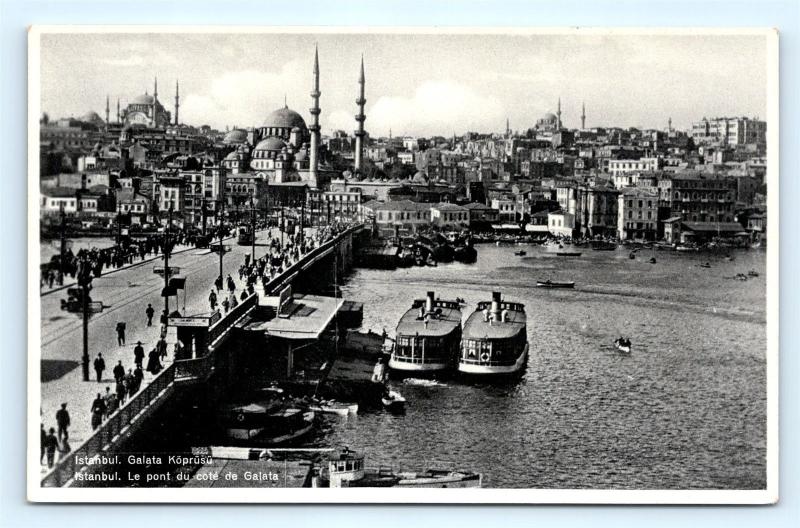 Postcard Turkey Istanbul Le Pont du Cote De Galata K10