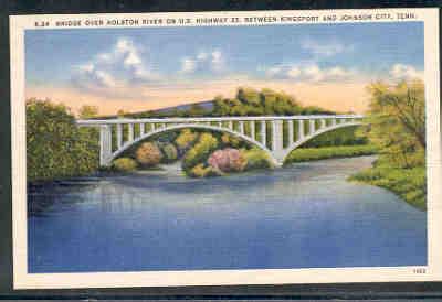 Tennessee colour PC US Hwy 23 Bridge Holston River, unused