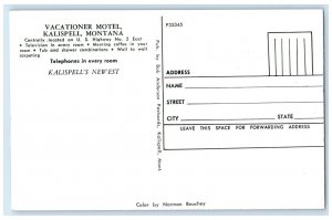 c1960's Vacationer Motel Roadside Cars Kalispell Montana MT Vintage Postcard