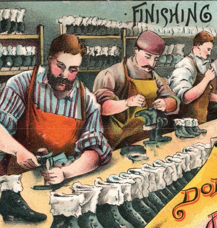 1870s Phelps Dodge & Palmer Fine Shoes Men Finishing Working P141