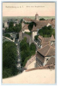 c1910 View from the Burgthor Tower in Rothenburg Germany Antique Postcard