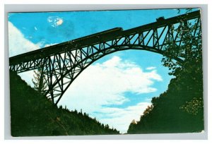 Vintage 1950's Photo Postcard Hurricane Gulch Bridge Alaska Railroad