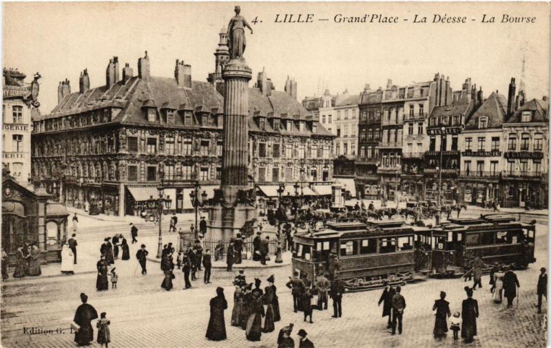 CPA LILLE - Grand'Place - La Déesse - La Bourse (299638)