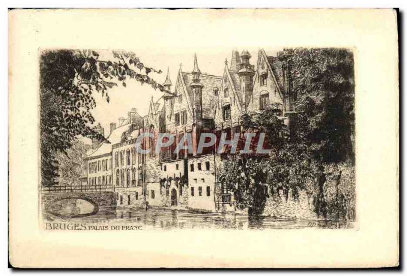 Postcard Old Palace Bruges Franc