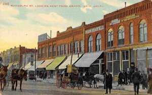 Randolph Street Looking West from Grand Enid Oklahoma 1910c postcard