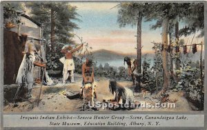 Iroquois Indian Exhibit, Seneca Hunter Group - Albany, New York NY Postcard