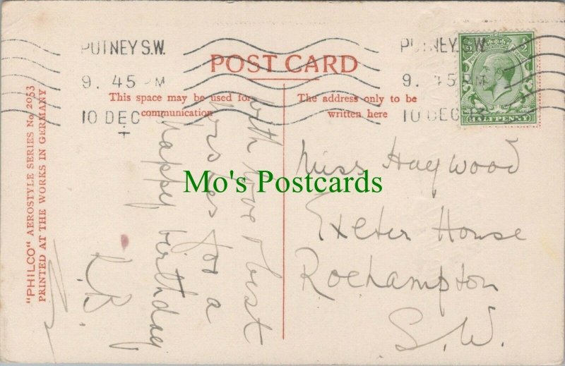 Genealogy Postcard - Haywood - Exeter House, Roehampton, London RF7852