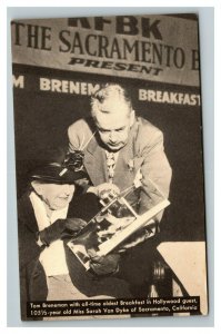 Vintage 1940's Los Angeles KABC Radio Postcard Tom Breneman & Sarah Van Dyke