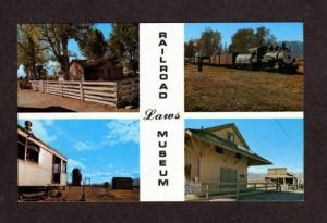 CA Multi View Laws Railroad Train Museum Bishop Calif California Postcard RR PC