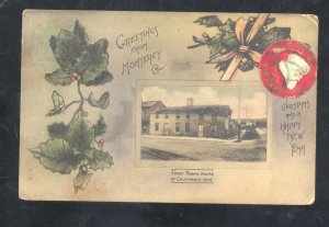 MONTEREY CALIFORNIA FIRST FRAME HOUSE MERRY CHRISTMAS VINTAGE POSTCARD 1911