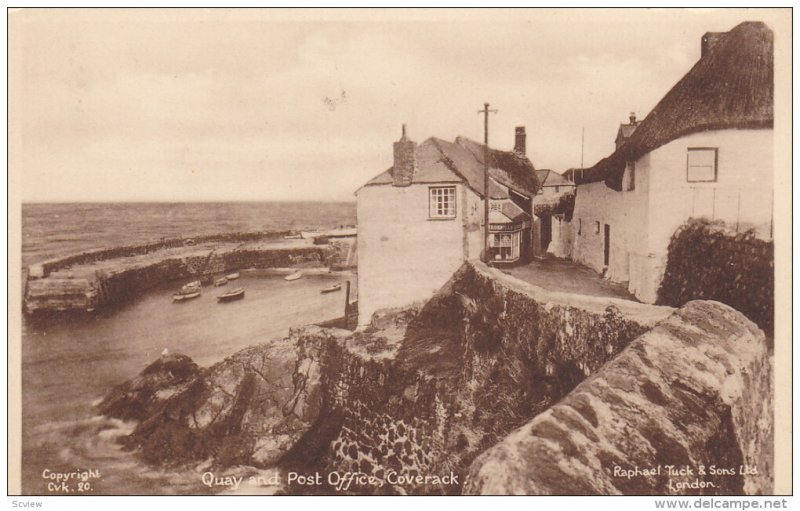 TUCK; COVERACK, Cornwall, England, United Kingdom; Quay and Post Office, 10-20s