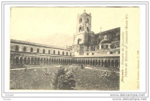 Italy Monreale-Convento dei Benedettini-Il Veduta del Chiostro col Campanile ...