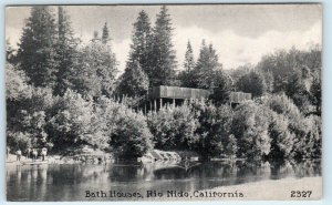 RIO NIDO, California CA  Russian River BATH HOUSES c1910s Sonoma County Postcard
