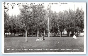 Blackfoot Idaho ID Postcard RPPC Photo No. 43 City Park And Tourist Camp Grounds