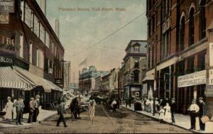 Fall River MA Pleasant St. c1910 Postcard #3