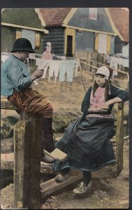Netherlands Postcard - Marken - Girl and Boy Relaxing  A6302 
