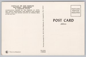 State View~St Augustine FL~Castillo de San Marcos National Monument~Vintage PC