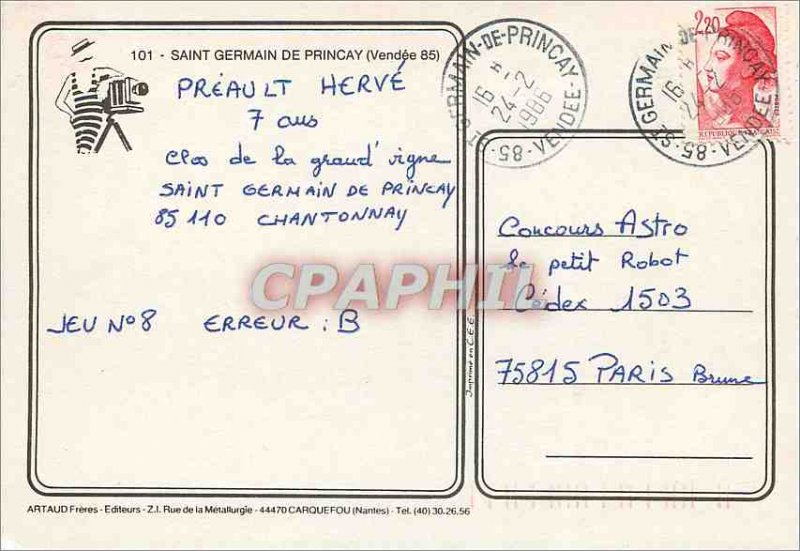 Postcard Moderne Saint-Germain-de-Prin�ay (Vend�e)