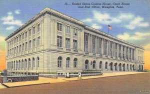 Court House Post Office Custom House Memphis Tennessee linen postcard