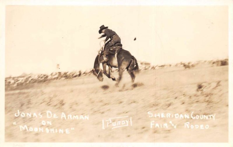 Gordon Nebraska Sheridan Rodeo Cowboy Jonas de Arman Pudry Real Photo PC AA75712