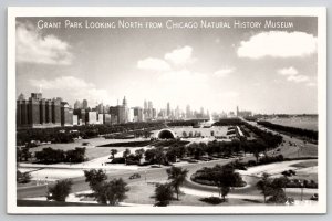 Illinois RPPC Grant Park  from Chicago Natural History Museum Postcard F24