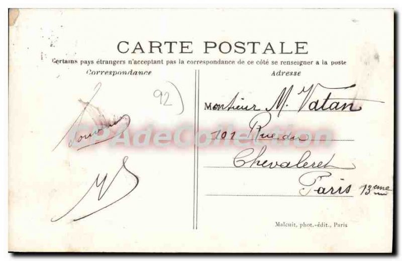 Postcard Old Meudon Vue Generale To Paris