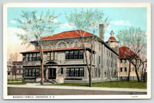 Aberdeen South Dakota~Masonic Temple~3 Stories~1920s Postcard 